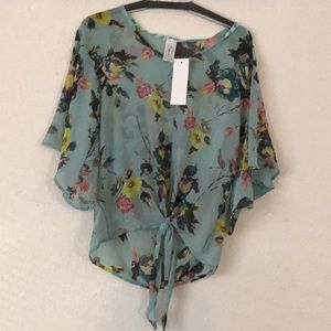 Mint floral top